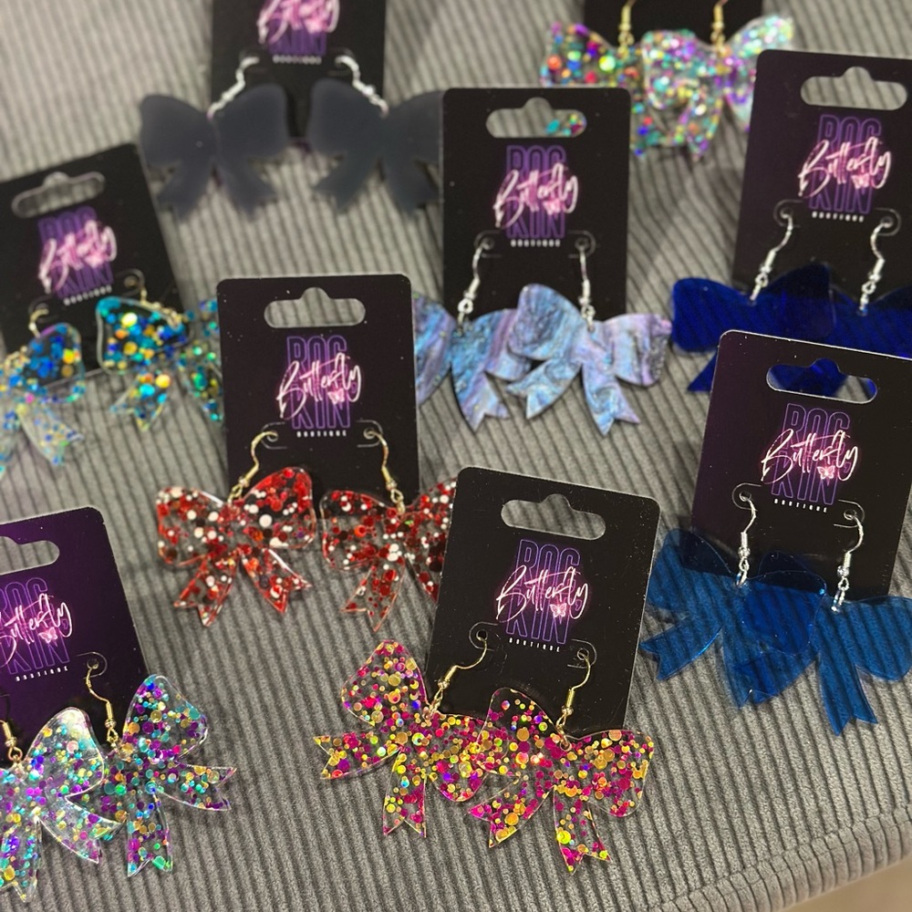 Colorful Acrylic Bow Earrings